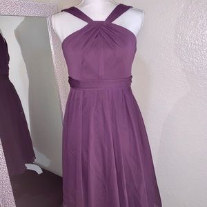 Purple Bridesmaid Midi Dress